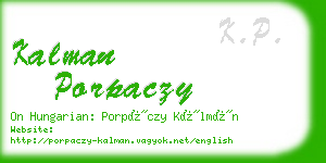 kalman porpaczy business card